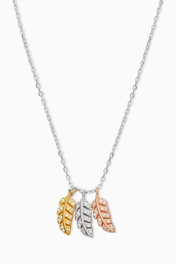 Feather-charm Necklace in Metal