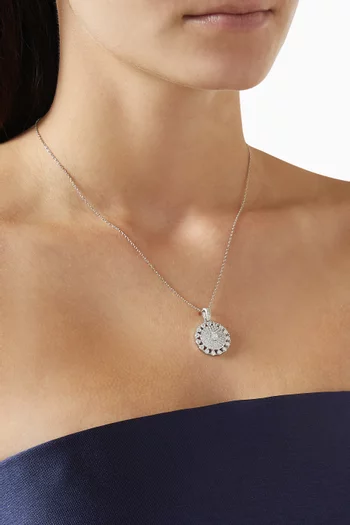 Round Pendant Charm Necklace in Sterling Silver