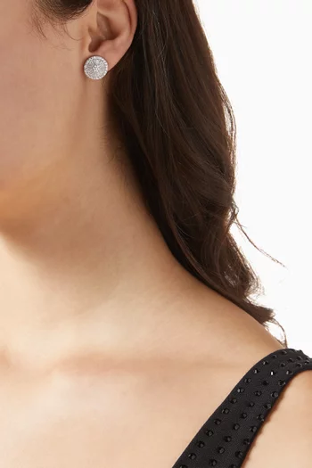 أقراط بتصميم دائري فضة إسترلينية