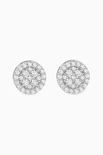 Round Stud Earrings in Sterling Silver
