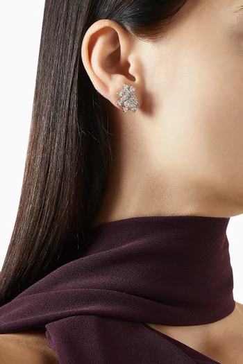 Crystal Stud Earrings in Sterling Silver