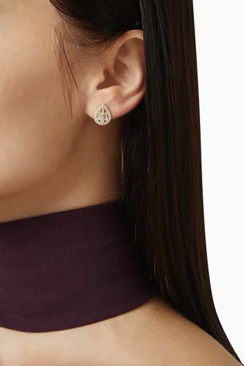 أقراط بتصميم كمثرى فضة مطلية ذهب عيار 14