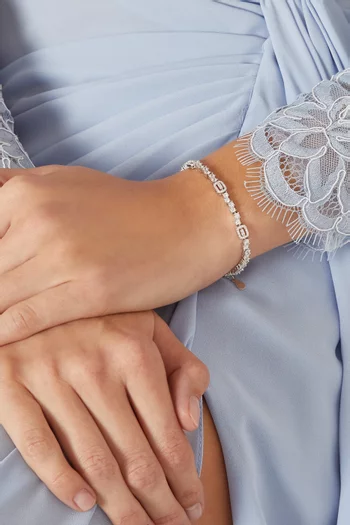 سوار تنس مرصع بالكريستال فضة إسترلينية