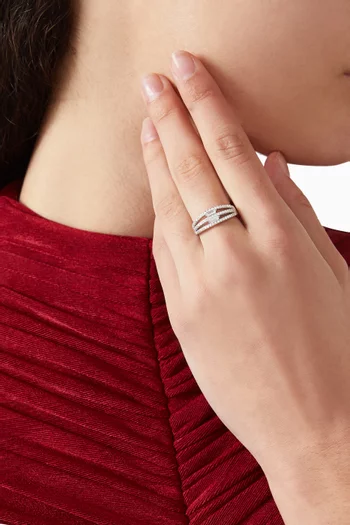 خاتم متعدد الطبقات مرصع بالكريستال فضة إسترلينية