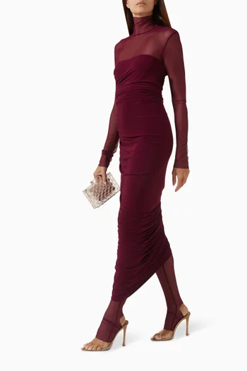 فستان ديانا بنمط جمبسوت بياقة عالية