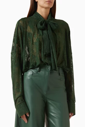 Super Oversized Boyfriend Shirt Bodysuit in Lace