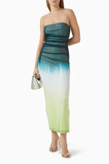Sura Strapless Maxi Dress in Mesh