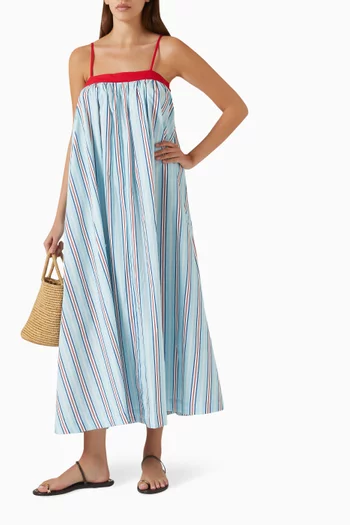 Daya Striped Dress in Cotton Poplin