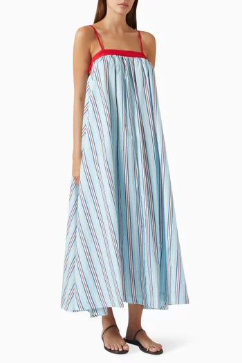Daya Striped Dress in Cotton Poplin