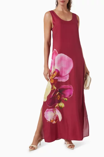 Poppy Maxi Dress in Viscose-silk Blend