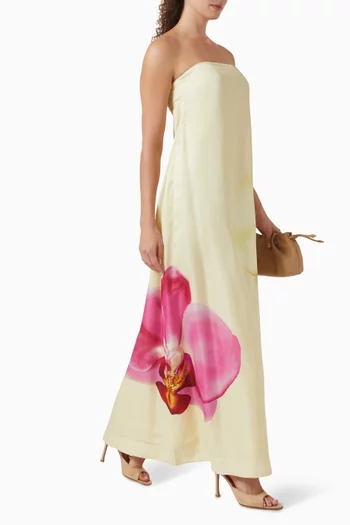 Lucie Maxi Dress in Viscose-silk Blend