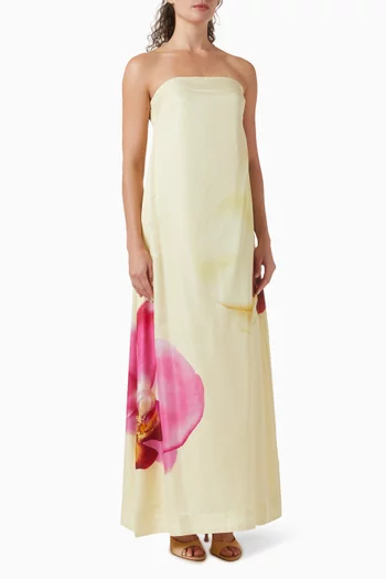 Lucie Maxi Dress in Viscose-silk Blend