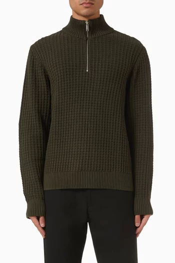 سترة بسحّاب قصير قطن عضوي