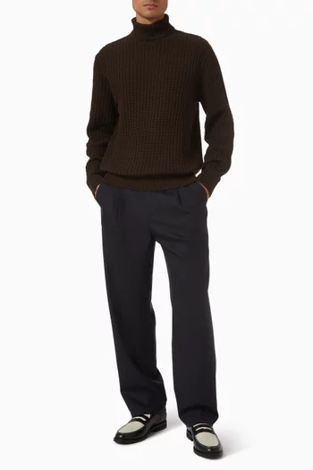 Structure Roll Neck Sweater in Organic Cotton
