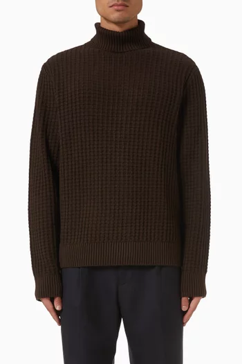 Structure Roll Neck Sweater in Organic Cotton