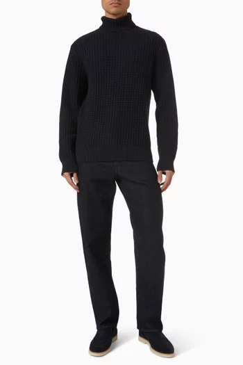 Structure Roll Neck Sweater in Organic Cotton