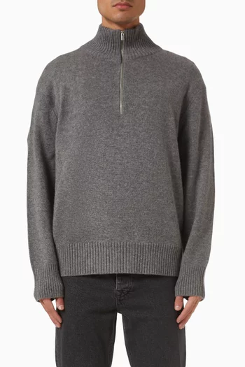 سترة بسحّاب قصير مزيج كشمير