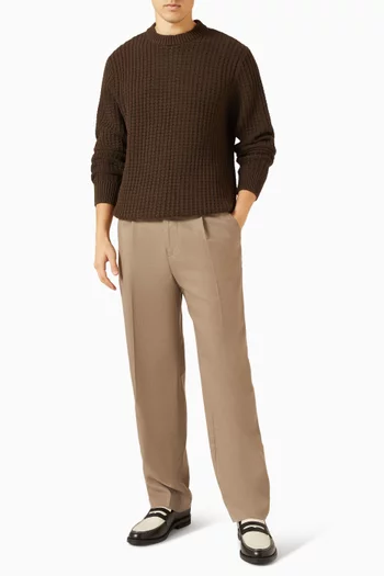 Loose Fit Pants in Wool-blend