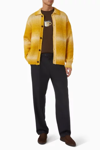 بنطال بقصة فضفاضة مزيج صوف