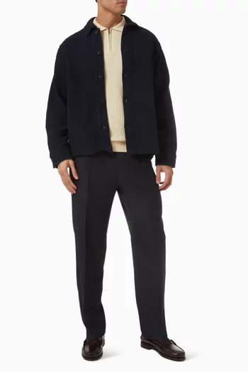 سترة بولو بسحّاب قصير قطن