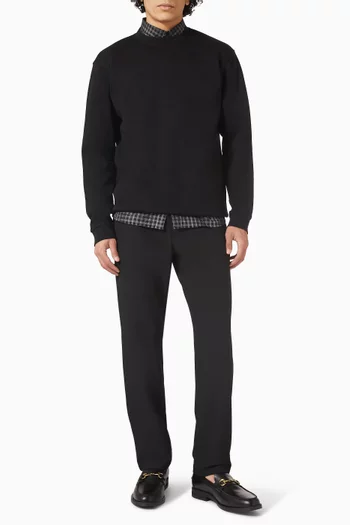 سويت شيرت بفتحة رقبة مستديرة صوف قطني