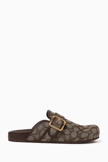 Archival Buckle Clogs in Signature Jacquard
