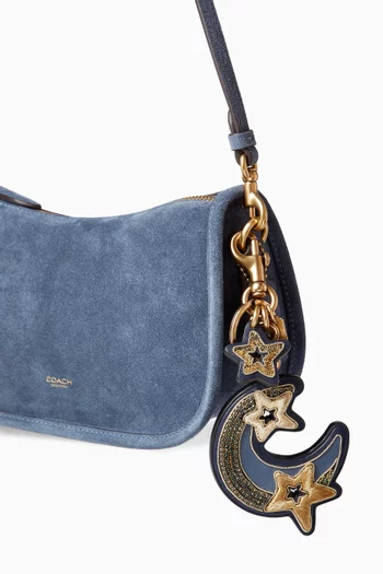 حلية حقيبة بتصميم هلال ونجمة جلد