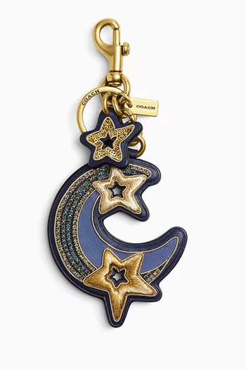 حلية حقيبة بتصميم هلال ونجمة جلد