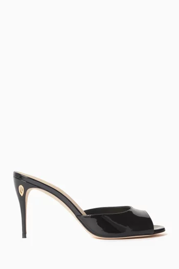 حذاء جايدو مفتوح بكعب 85 مم جلد لامع