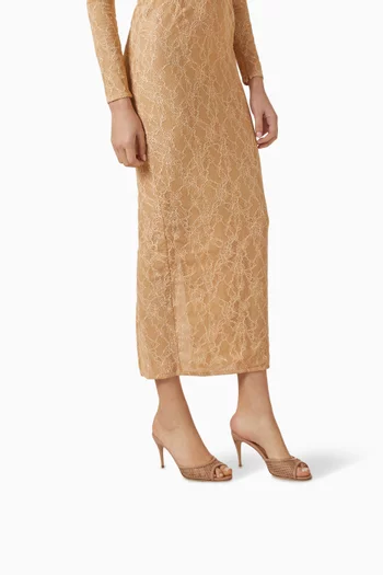 حذاء مفتوح جيدو بكعب 85 مم جلد