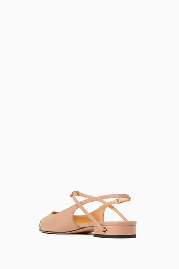 حذاء ماتيا بسير خلفي وكعب مسطح جلد