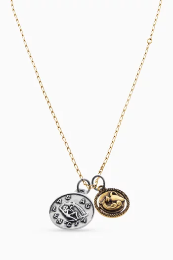 Horoscope Aquarius Necklace in Recycled-brass