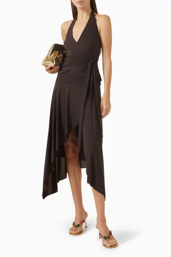 Mia Asymmetrical Midi Skirt in Jersey