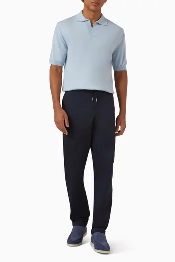 Buttonless Polo Shirt in Egyptian Cotton