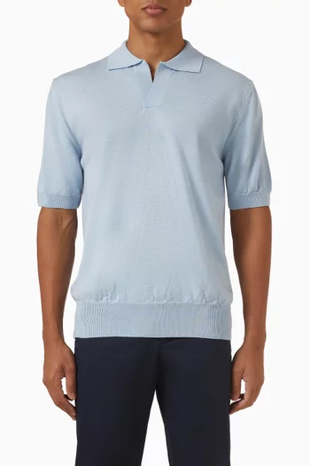 Buttonless Polo Shirt in Egyptian Cotton