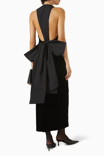 فستان بعقدة مخمل