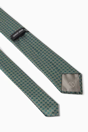 Rhombus Print Tie in Silk