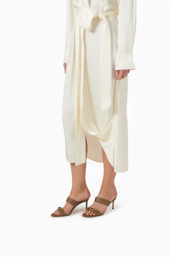 Buckle 70 Sandals in Leather