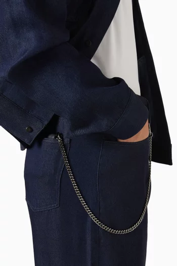 Zip Wallet Pocket Chain in Leather