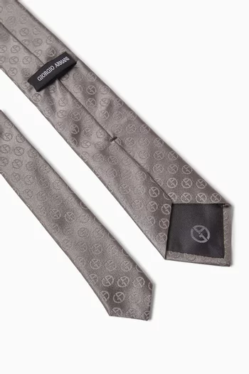 Micro Design Jacquard Tie in Silk