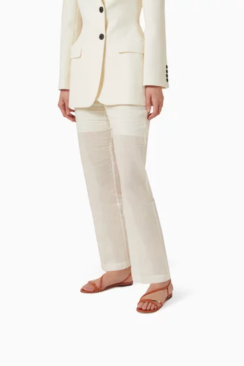 Micro Logo Sandal Flats in Leather