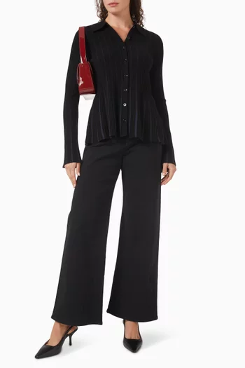 Classic-collar Cardigan in Viscose-blend