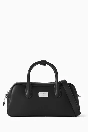 Logo Tote Bag in Leather