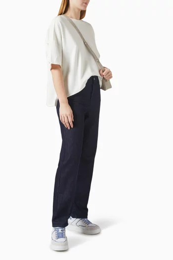 تي شيرت بقصة فضفاضة وحياكة بكشكش