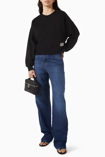 سويت شيرت برقعة بشعار الماركة قطن