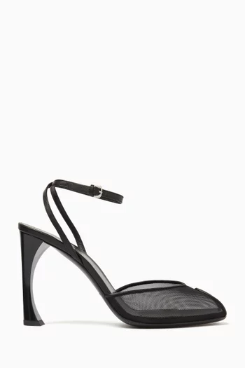 Curved-heel Sandals in Mesh