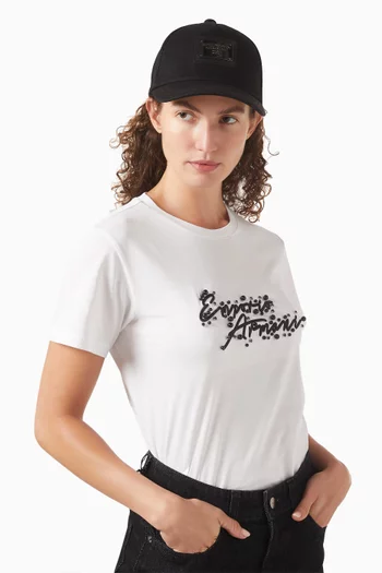 كاب بيسبول بحلية بشعار الماركة قطن