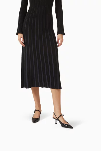 Doubler-strap Slingback Pumps in Leather