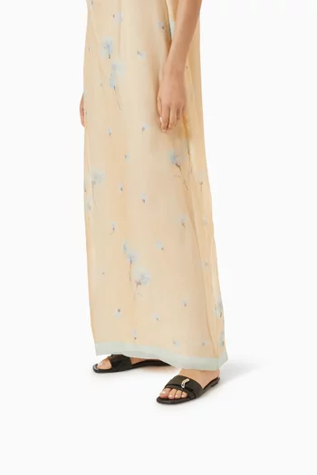 Metal Logo Sandals in Leather