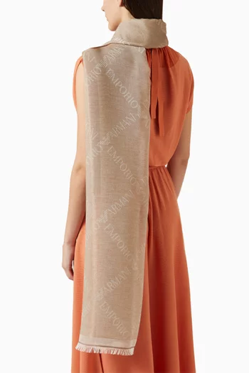 وشاح بشعار الماركة بتصميم متقاطع مزيج قطن